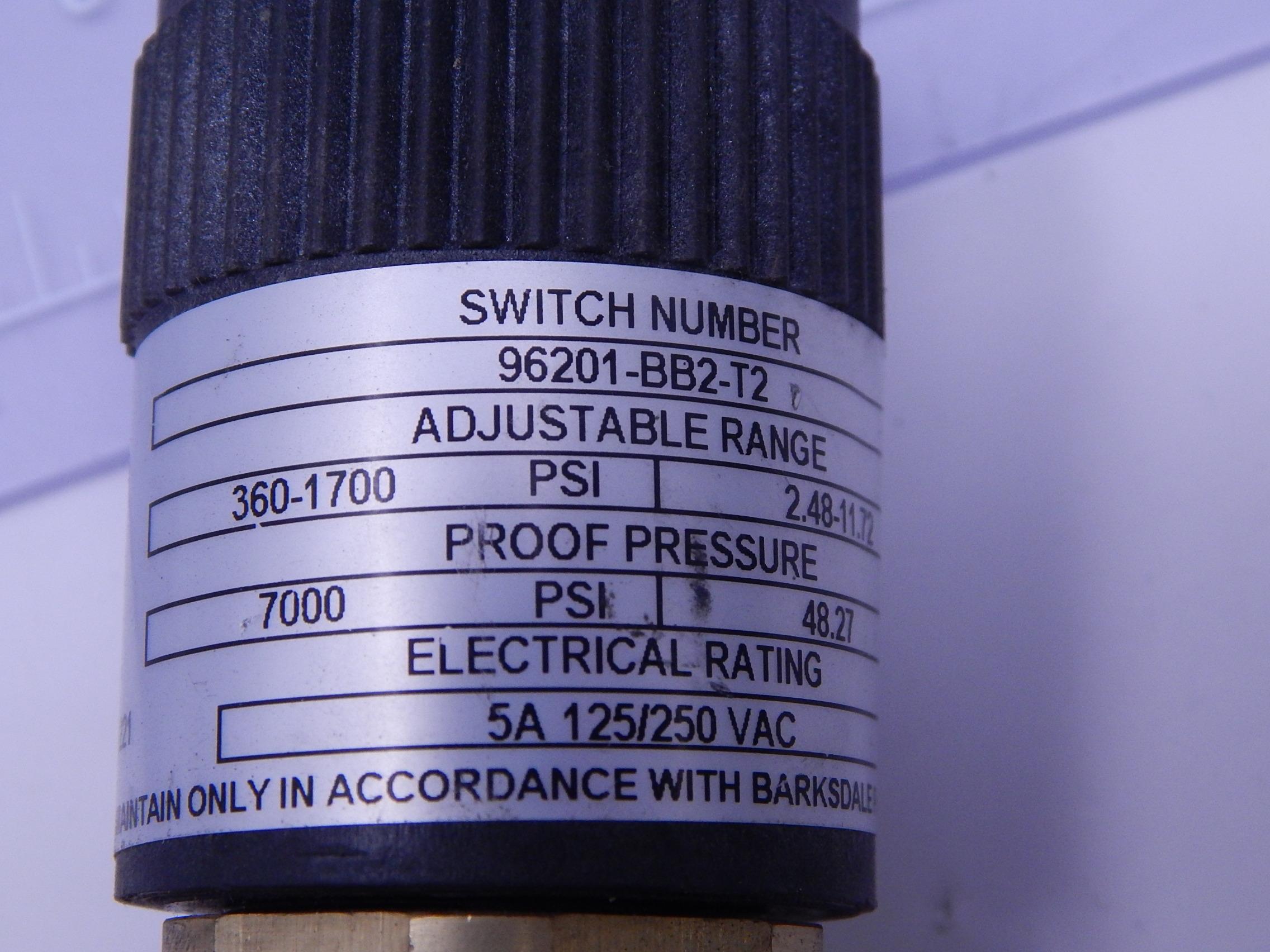 Barksdale 96201BB2T2 Compact Pressure Switch DIN43650 T134924 eBay